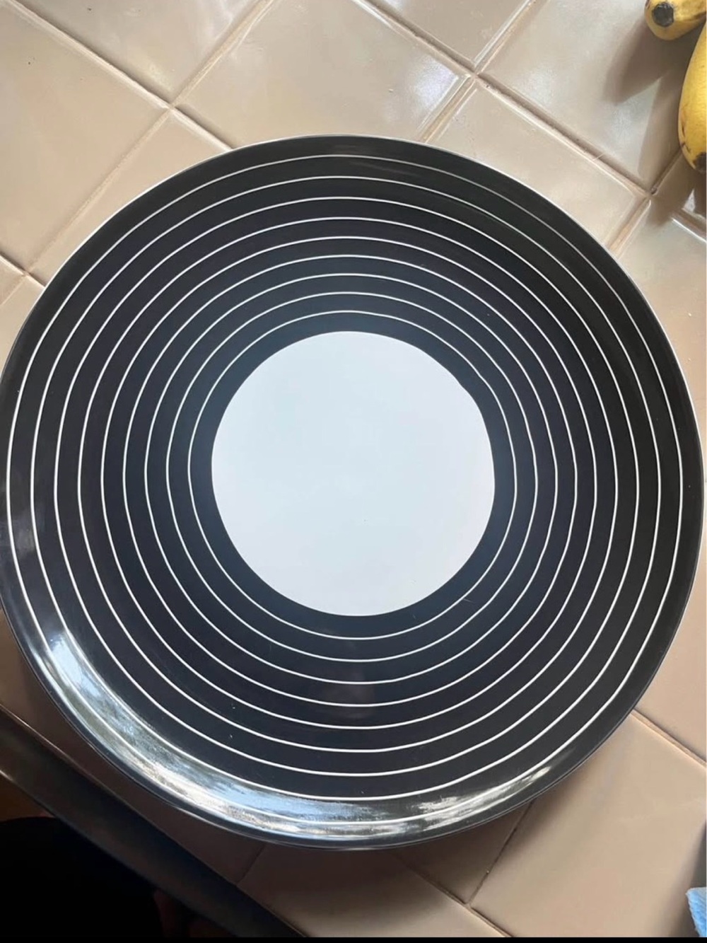 8 IKEA Black and White Stripe Plates (12 inch)